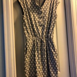 Gap Grey & Cream Polka Dot Dress SzL